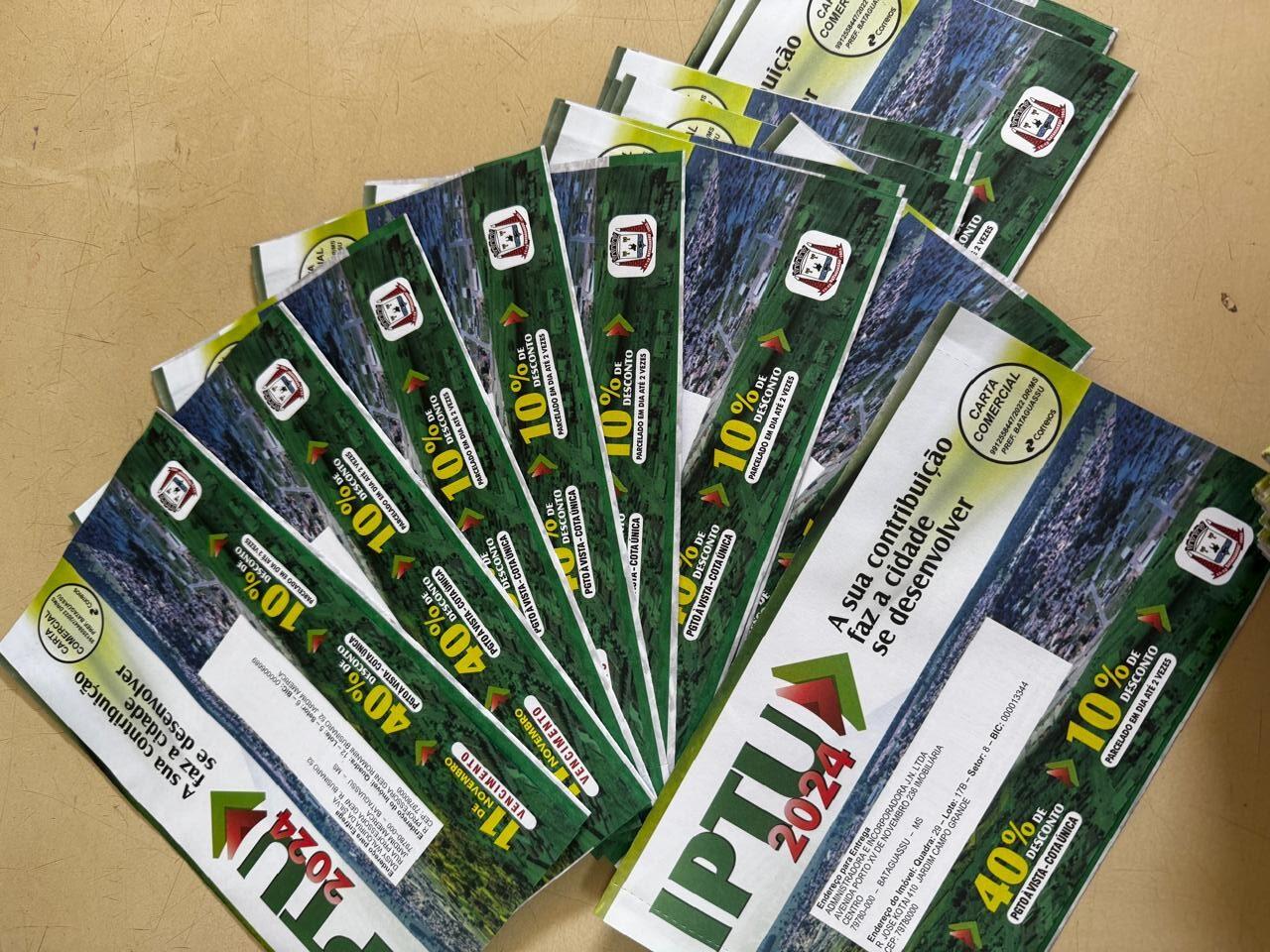 IPTU 2024: Carnês já estão sendo distribuídos em Bataguassu