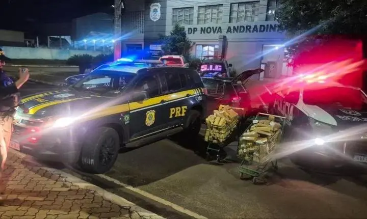 PRF e PM apreendem 513 Kg de maconha em Nova Andradina